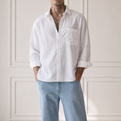 White Oversized Casual Shirt